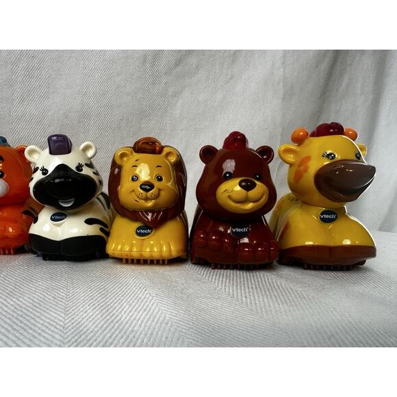 Lot of 10 VTech Go Go Smart Wheels Animals, Zebra, Lion, Bear, Hippo, Rhino, Pig - Picture 4 of 8